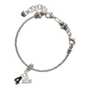 Silver Plated Black Number - 4 - Silver Plated Twist Rope Bead Charm Dangle with Mini Year 2025 on a large hole bead bracelet Jewelry Ideas and Examples