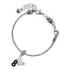 Silver Plated Black Number - 8 - Silver Plated Twist Rope Bead Charm Dangle with Mini Year 2025 on a large hole bead bracelet Jewelry Ideas and Examples