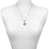 Silver Plated Open Rope Texas with Red Heart - Silver Plated Twist Rope Bead Charm Dangle with Mini Year 2025 as a necklace pendant