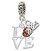 Silver Plated Love with Football - Silver Plated Twist Rope Bead Charm Dangle with Mini Year 2025: Year to Remember Jewelry Gift - Celebrations