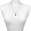 Silver Plated Small Long Purple Heart - Silver Plated Twist Rope Bead Charm Dangle with Mini Year 2025 as a necklace pendant