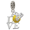 Silver Plated Love with Tennis Ball - Silver Plated Twist Rope Bead Charm Dangle with Mini Year 2025: Year to Remember Jewelry Gift - Celebrations