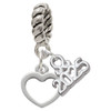 Silver Plated Mini Outline Heart - Silver Plated Twist Rope Bead Charm Dangle with Mini Year 2025: Year to Remember Jewelry Gift - Celebrations