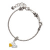 Silver Plated Mini Two Sided Yellow Heart - Silver Plated Twist Rope Bead Charm Dangle with Mini Year 2025 on a large hole bead bracelet Jewelry Ideas and Examples