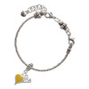 Silver Plated Small Long Yellow Heart - Silver Plated Twist Rope Bead Charm Dangle with Mini Year 2025 on a large hole bead bracelet Jewelry Ideas and Examples