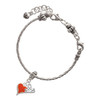 Silver Plated Small Long Orange Heart - Silver Plated Twist Rope Bead Charm Dangle with Mini Year 2025 on a large hole bead bracelet Jewelry Ideas and Examples