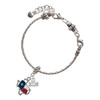 Silver Plated Texas Outline with Flag - Silver Plated Twist Rope Bead Charm Dangle with Mini Year 2025 on a large hole bead bracelet Jewelry Ideas and Examples