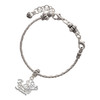 Silver Plated All Star - Volleyball - Silver Plated Twist Rope Bead Charm Dangle with Mini Year 2025 on a large hole bead bracelet Jewelry Ideas and Examples