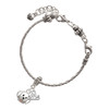 Silver Plated Small Outline Dog Face - Silver Plated Twist Rope Bead Charm Dangle with Mini Year 2025 on a large hole bead bracelet Jewelry Ideas and Examples