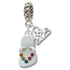 Silver Plated Multicolored Crystal Flip Flop - Silver Plated Twist Rope Bead Charm Dangle with Mini Year 2025: Year to Remember Jewelry Gift - Celebrations