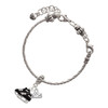 Silver Plated Black Ice Skates - Silver Plated Twist Rope Bead Charm Dangle with Mini Year 2025 on a large hole bead bracelet Jewelry Ideas and Examples