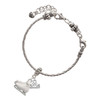 Silver Plated White Ice Skates - Silver Plated Twist Rope Bead Charm Dangle with Mini Year 2025 on a large hole bead bracelet Jewelry Ideas and Examples