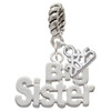 Silver Plated Big Sister Cutout - Silver Plated Twist Rope Bead Charm Dangle with Mini Year 2025: Year to Remember Jewelry Gift - Celebrations
