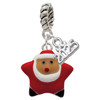 Silver Plated Red Star Santa - Silver Plated Twist Rope Bead Charm Dangle with Mini Year 2025: Year to Remember Jewelry Gift - Celebrations
