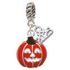 Silver Plated Jack O'Lantern with Cutout Eyes - Silver Plated Twist Rope Bead Charm Dangle with Mini Year 2025: Year to Remember Jewelry Gift - Celebrations