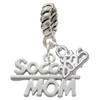 Silver Plated Soccer Mom - Silver Plated Twist Rope Bead Charm Dangle with Mini Year 2025: Year to Remember Jewelry Gift - Celebrations