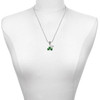 Silver Plated Green Three Leaf Clover - Shamrock - Silver Plated Twist Rope Bead Charm Dangle with Mini Year 2025 as a necklace pendant