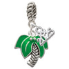 Silver Plated Large Enamel Palm Tree - Silver Plated Twist Rope Bead Charm Dangle with Mini Year 2025: Year to Remember Jewelry Gift - Celebrations
