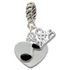 Silver Plated Music Note in Heart - Silver Plated Twist Rope Bead Charm Dangle with Mini Year 2025: Year to Remember Jewelry Gift - Celebrations