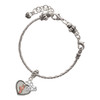 Silver Plated Ballet Shoe in Heart - Silver Plated Twist Rope Bead Charm Dangle with Mini Year 2025 on a large hole bead bracelet Jewelry Ideas and Examples