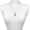 Silver Plated Tropical Blue Flip Flop with Palm Tree - Silver Plated Twist Rope Bead Charm Dangle with Mini Year 2025 as a necklace pendant