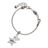 Silver Plated Wish Star - Silver Plated Twist Rope Bead Charm Dangle with Mini Year 2025 on a large hole bead bracelet Jewelry Ideas and Examples