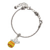 Silver Plated Softball optic yellow - Crown - Silver Plated Twist Rope Bead Charm Dangle with Mini Year 2025 on a large hole bead bracelet Jewelry Ideas and Examples