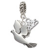 Silver Plated Dove - Silver Plated Twist Rope Bead Charm Dangle with Mini Year 2025: Year to Remember Jewelry Gift - Celebrations