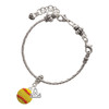 Silver Plated Large Optic Yellow Softball - Silver Plated Twist Rope Bead Charm Dangle with Mini Year 2025 on a large hole bead bracelet Jewelry Ideas and Examples