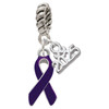 Silver Plated Purple Ribbon - Silver Plated Twist Rope Bead Charm Dangle with Mini Year 2025: Year to Remember Jewelry Gift - Celebrations
