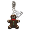 Enamel Gingerbread Cookie Boy - Silver Plated Twist Rope Bead Charm Dangle with Mini Year 2025: Year to Remember Jewelry Gift - Celebrations