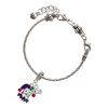 Silver Plated Mardi Gras Jester - Silver Plated Twist Rope Bead Charm Dangle with Mini Year 2025 on a large hole bead bracelet Jewelry Ideas and Examples
