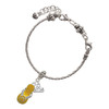 Silver Plated Yellow Paw Flip Flop - Silver Plated Twist Rope Bead Charm Dangle with Mini Year 2025 on a large hole bead bracelet Jewelry Ideas and Examples