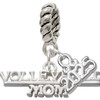Silver Plated Volleyball Mom - Silver Plated Twist Rope Bead Charm Dangle with Mini Year 2025: Year to Remember Jewelry Gift - Celebrations