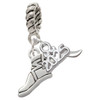 Silver Plated Winged Shoe - Mascot - Silver Plated Twist Rope Bead Charm Dangle with Mini Year 2025: Year to Remember Jewelry Gift - Celebrations