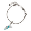 Silver Plated Teal Running Shoe - Silver Plated Twist Rope Bead Charm Dangle with Mini Year 2025 on a large hole bead bracelet Jewelry Ideas and Examples