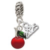 Silver Plated Single Cherry - Silver Plated Twist Rope Bead Charm Dangle with Mini Year 2025: Year to Remember Jewelry Gift - Celebrations
