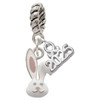 Silver Plated Bunny Face - Silver Plated Twist Rope Bead Charm Dangle with Mini Year 2025: Year to Remember Jewelry Gift - Celebrations