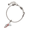 Silver Plated Red Running Shoe - Silver Plated Twist Rope Bead Charm Dangle with Mini Year 2025 on a large hole bead bracelet Jewelry Ideas and Examples