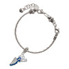 Silver Plated Blue Running Shoe - Silver Plated Twist Rope Bead Charm Dangle with Mini Year 2025 on a large hole bead bracelet Jewelry Ideas and Examples