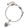 Silver Plated Small Bear - Mascot - Silver Plated Twist Rope Bead Charm Dangle with Mini Year 2025 on a large hole bead bracelet Jewelry Ideas and Examples