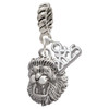 Silver Plated Small Lion - Mascot - Silver Plated Twist Rope Bead Charm Dangle with Mini Year 2025: Year to Remember Jewelry Gift - Celebrations