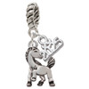 Silver Plated Small Mustang - Mascot - Silver Plated Twist Rope Bead Charm Dangle with Mini Year 2025: Year to Remember Jewelry Gift - Celebrations