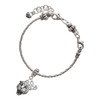 Silver Plated Small Jaguar - Mascot - Silver Plated Twist Rope Bead Charm Dangle with Mini Year 2025 on a large hole bead bracelet Jewelry Ideas and Examples