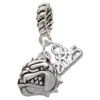 Silver Plated Small Bulldog - Mascot - Silver Plated Twist Rope Bead Charm Dangle with Mini Year 2025: Year to Remember Jewelry Gift - Celebrations