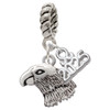 Silver Plated Small Falcon - Mascot - Silver Plated Twist Rope Bead Charm Dangle with Mini Year 2025: Year to Remember Jewelry Gift - Celebrations