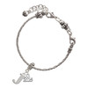 Silver Plated Large Initial - J - Silver Plated Twist Rope Bead Charm Dangle with Mini Year 2025 on a large hole bead bracelet Jewelry Ideas and Examples