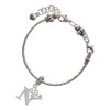 Silver Plated Large Initial - N - Silver Plated Twist Rope Bead Charm Dangle with Mini Year 2025 on a large hole bead bracelet Jewelry Ideas and Examples
