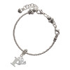 Silver Plated Large Initial - P - Silver Plated Twist Rope Bead Charm Dangle with Mini Year 2025 on a large hole bead bracelet Jewelry Ideas and Examples