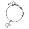 Silver Plated Large Initial - Q - Silver Plated Twist Rope Bead Charm Dangle with Mini Year 2025 on a large hole bead bracelet Jewelry Ideas and Examples